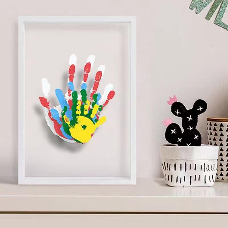 1 Set Family Handprint Photo F - Engraved Wood Frame avaliação e preço