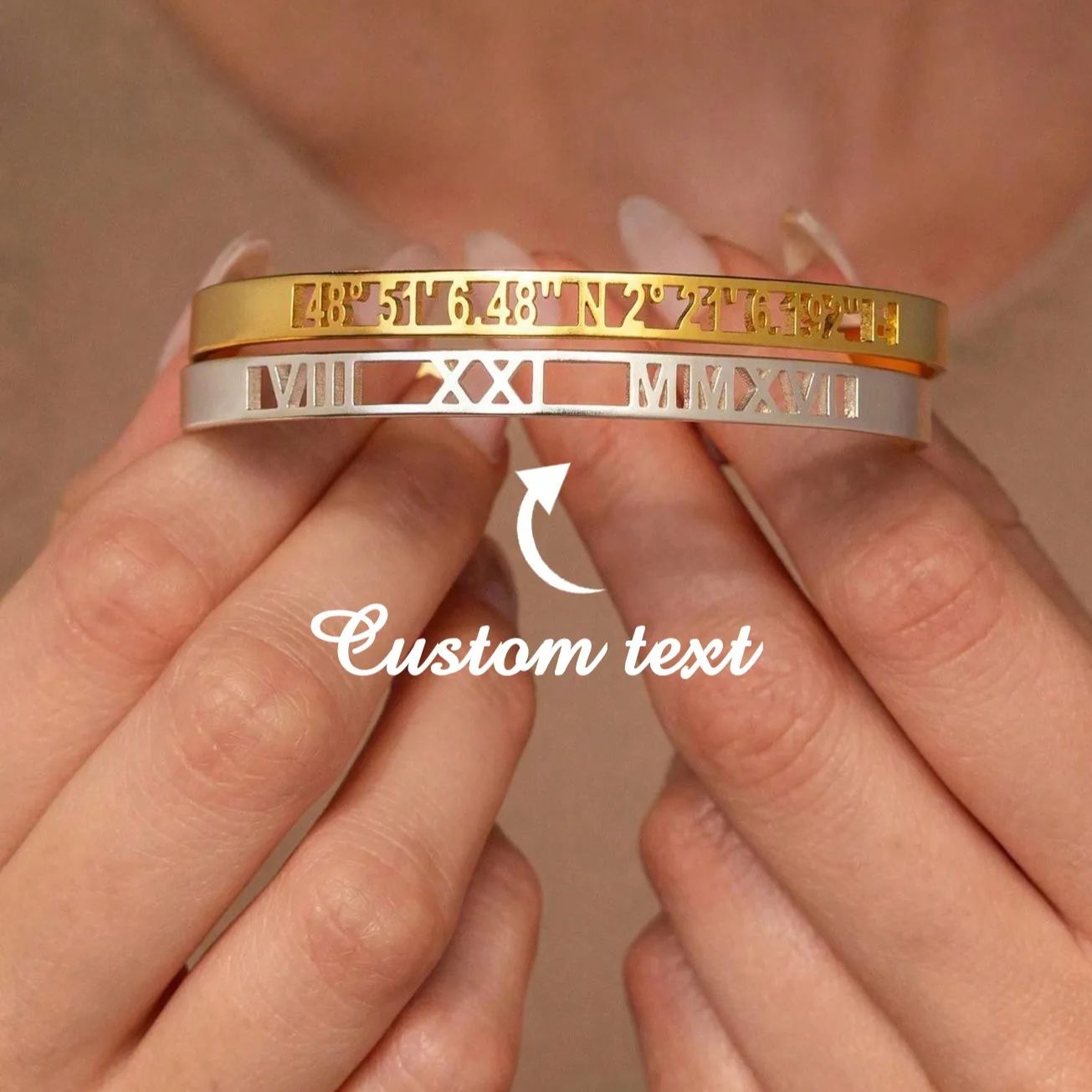 Custom Date Coordinate Roman N - Coordinates Bracelet avaliação e preço