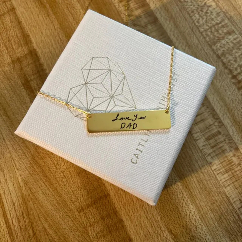 Custom Handwriting Name Bar Pe - Handwriting Necklace Bar avaliação e preço