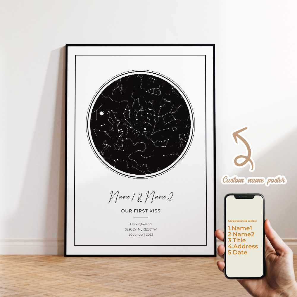 Modern Custom Personalized Nig - Custom Star Map avaliação e preço