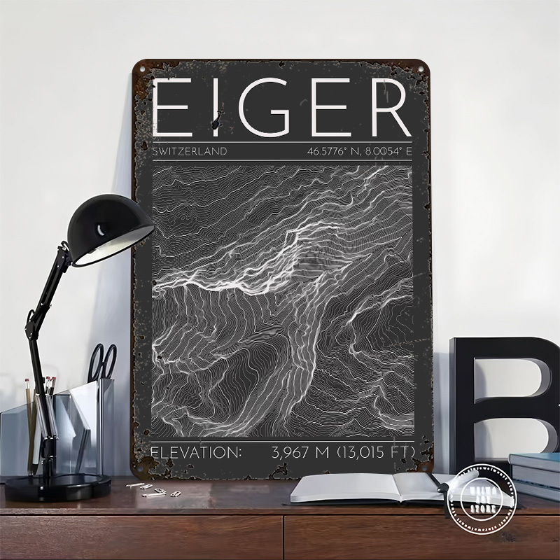 Eiger Mountain Topographic Con - Custom Map Poster avaliação e preço