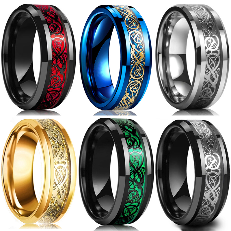 Fashion 8mm Men's Stainless St - Initial Ring Custom avaliação e preço