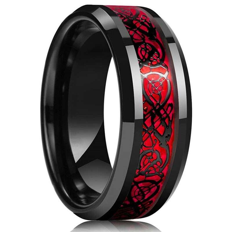 Fashion 8mm Men's Stainless St - Initial Ring Custom avaliação e preço