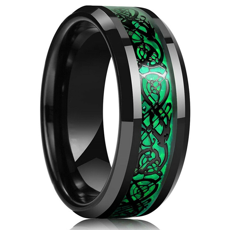 Fashion 8mm Men's Stainless St - Initial Ring Custom avaliação e preço