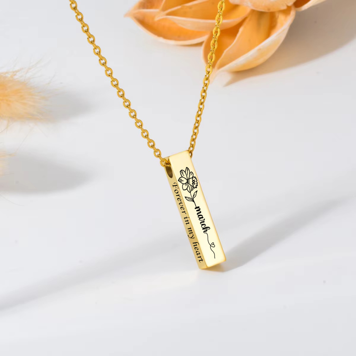 Birth Flower Urn Necklace For  - Birth Flower Necklace avaliação e preço