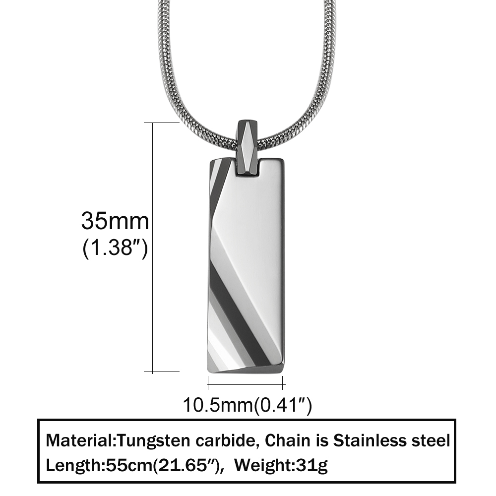 Tungsten Carbide Pendants Men  - Name Necklace Custom avaliação e preço
