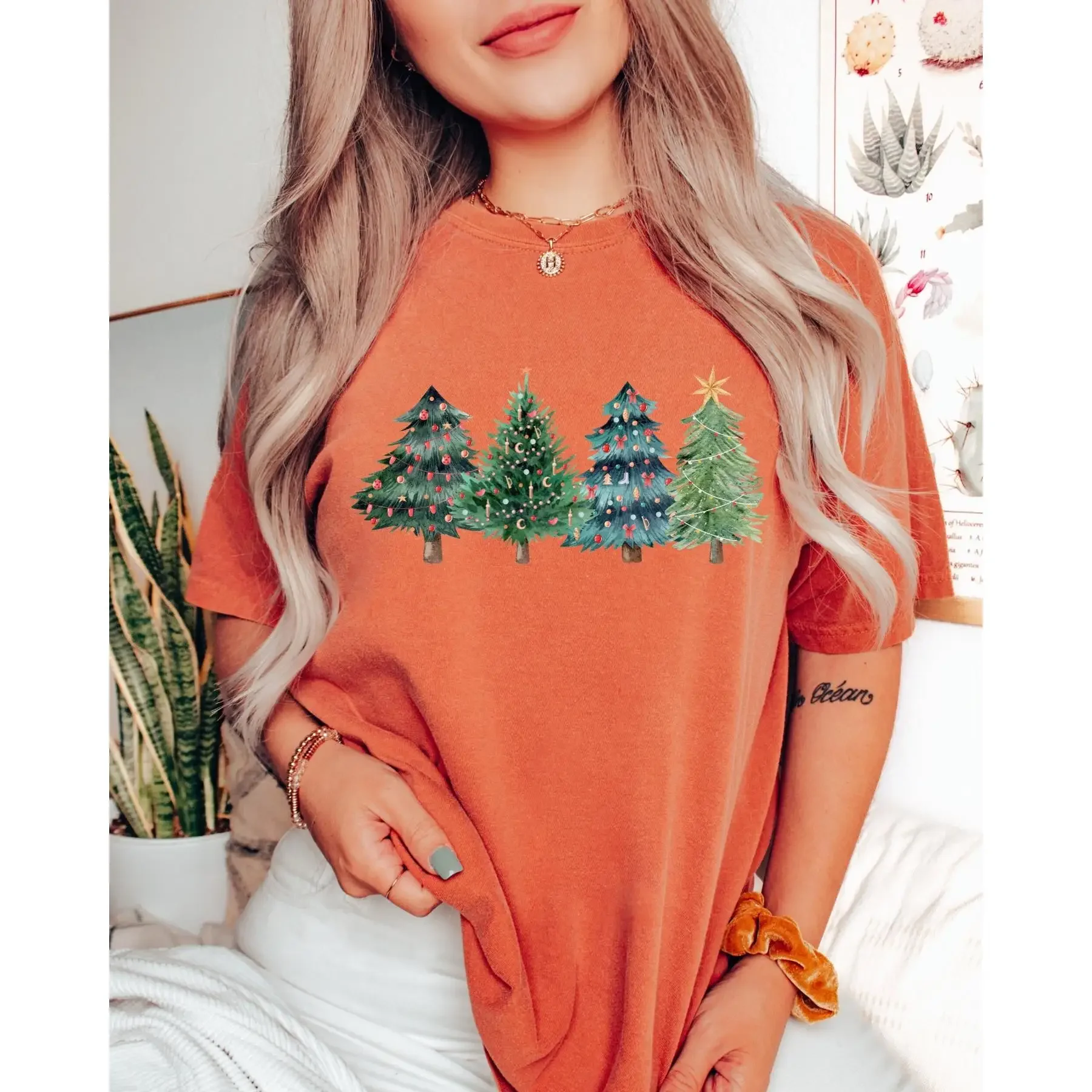Christmas Trees T Shirt Xmas C - Family Tree Print avaliação e preço