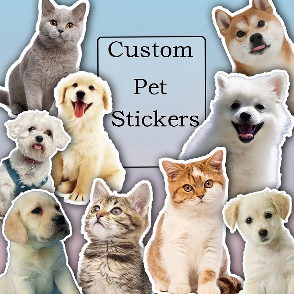 Custom Dog Animal Stickers Fun - Pet Portrait Custom avaliação e preço
