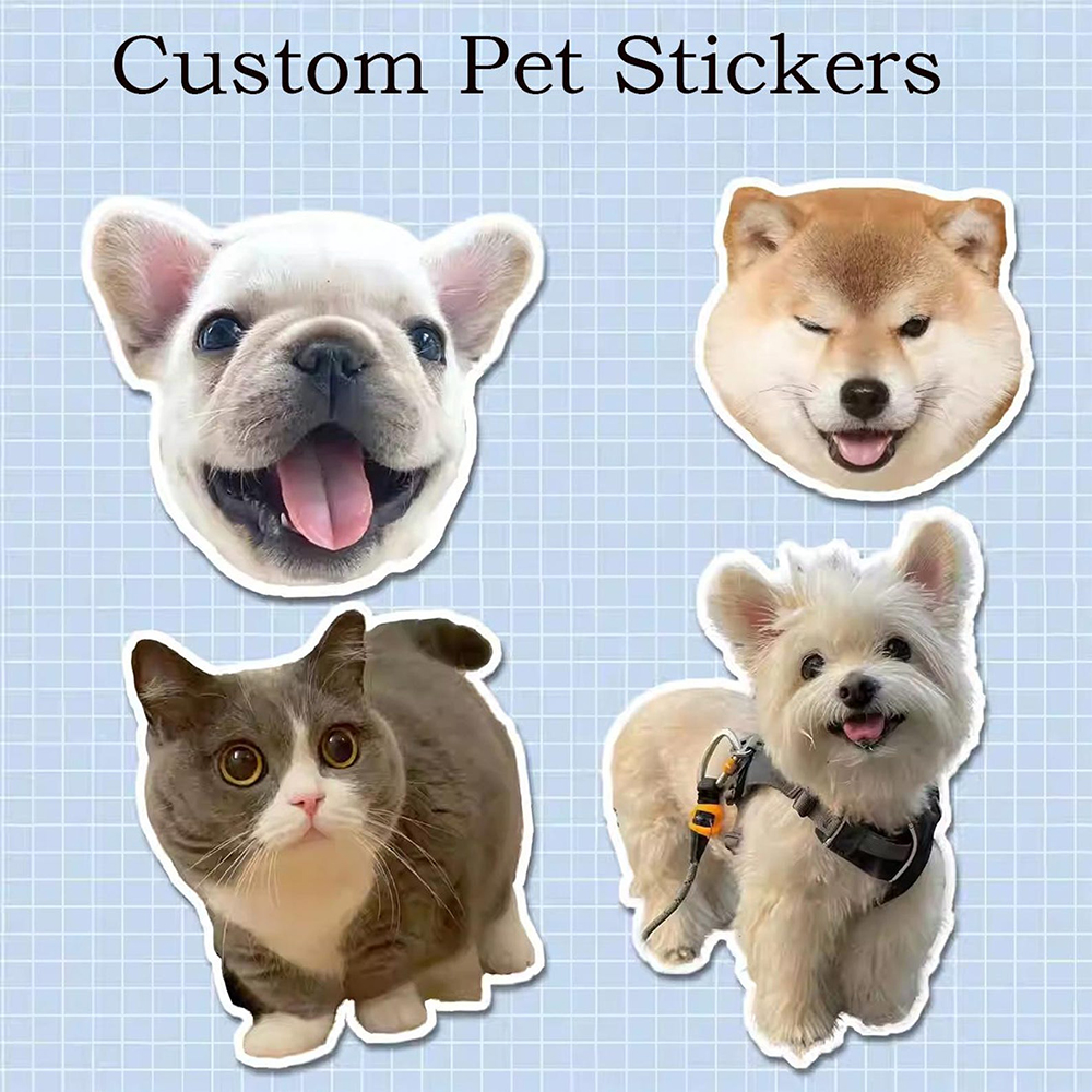 Custom Dog Animal Stickers Fun - Pet Portrait Custom avaliação e preço