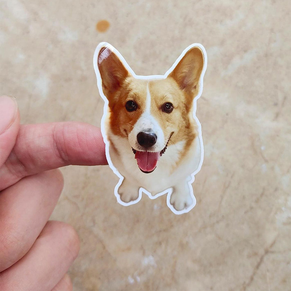 Custom Dog Animal Stickers Fun - Pet Portrait Custom avaliação e preço