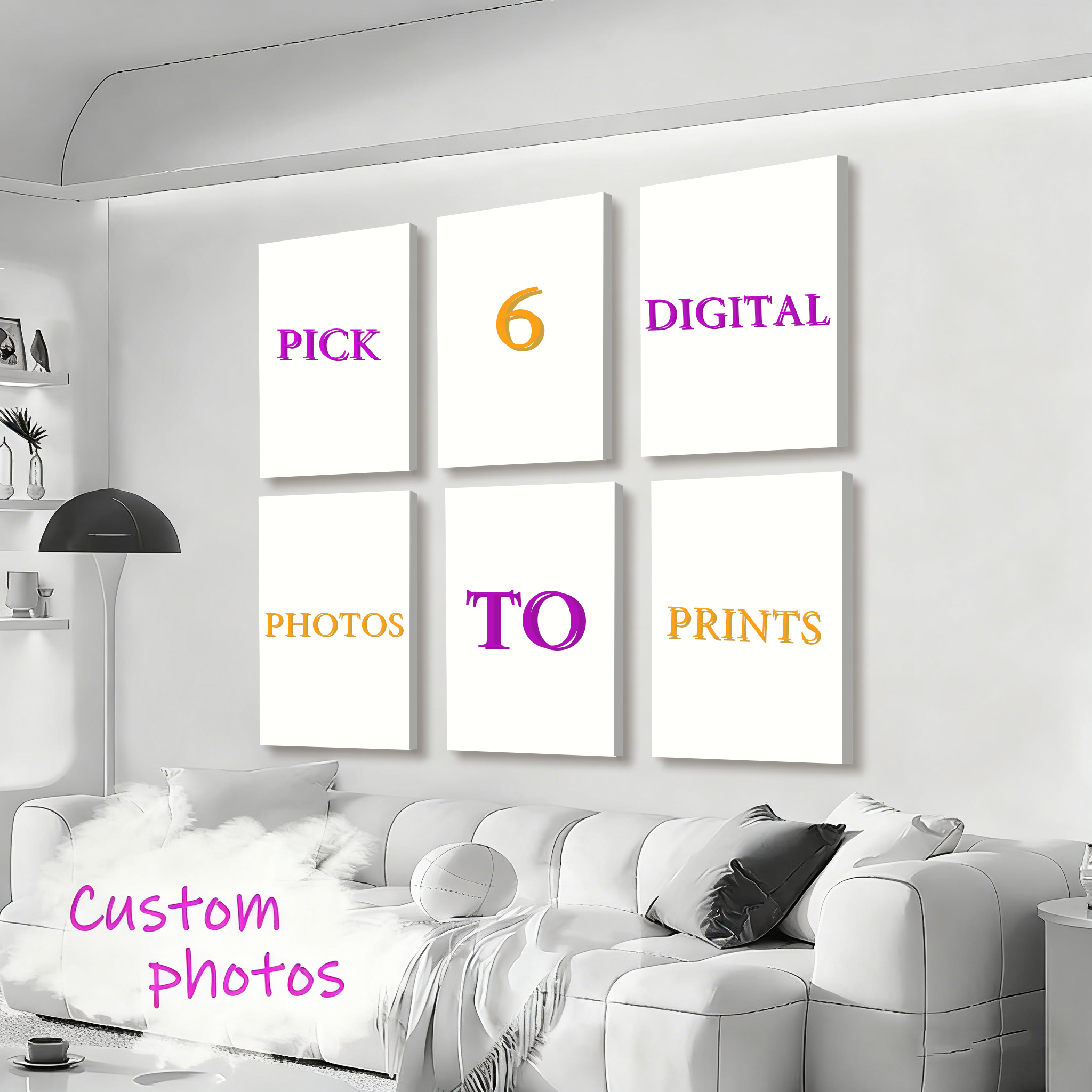 6pcs/set Custom Canvas Prints  - Pet Portrait Custom avaliação e preço