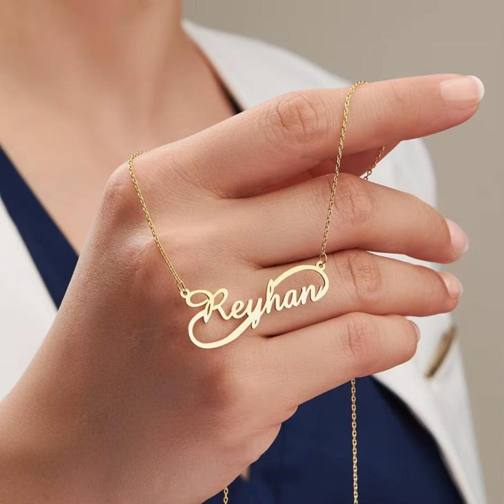 Custom Infinity Name Necklace  - Birth Flower Necklace avaliação e preço