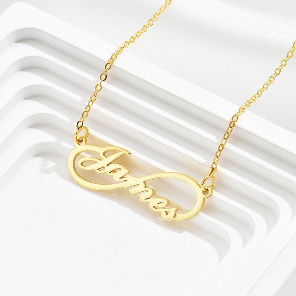 Custom Infinity Name Necklace  - Birth Flower Necklace avaliação e preço