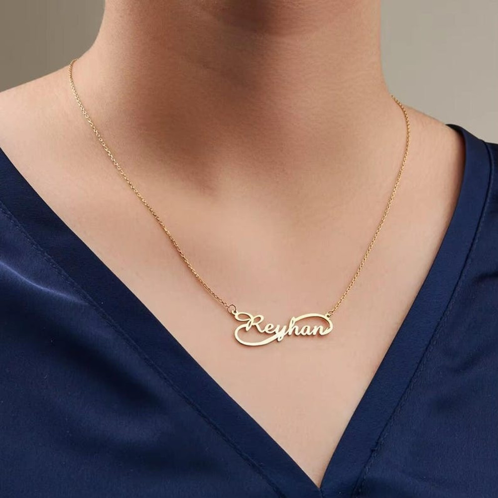 Custom Infinity Name Necklace  - Birth Flower Necklace avaliação e preço