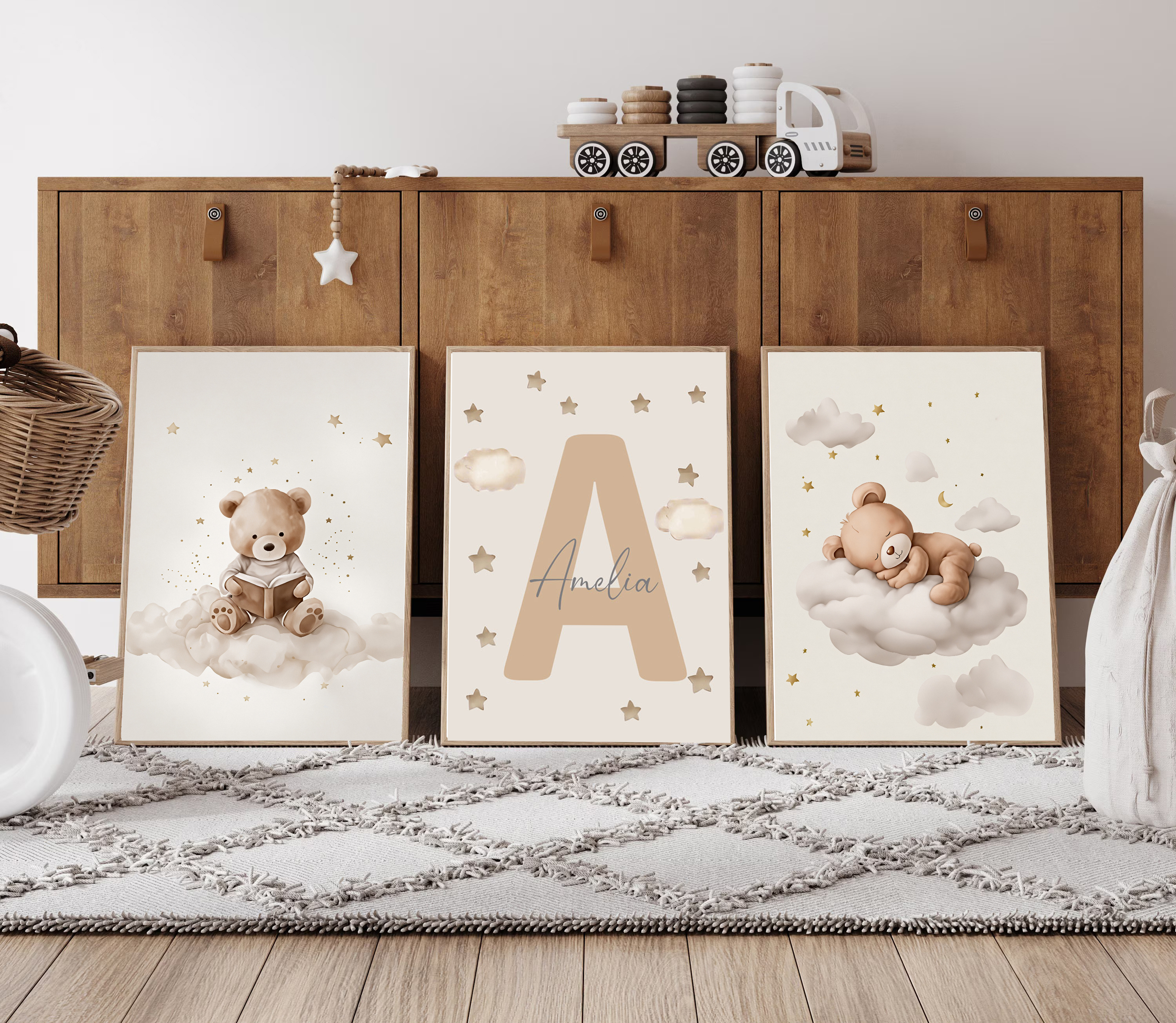 3pcs/set Bohemian Teddy Bear A - Personalized Name Box avaliação e preço