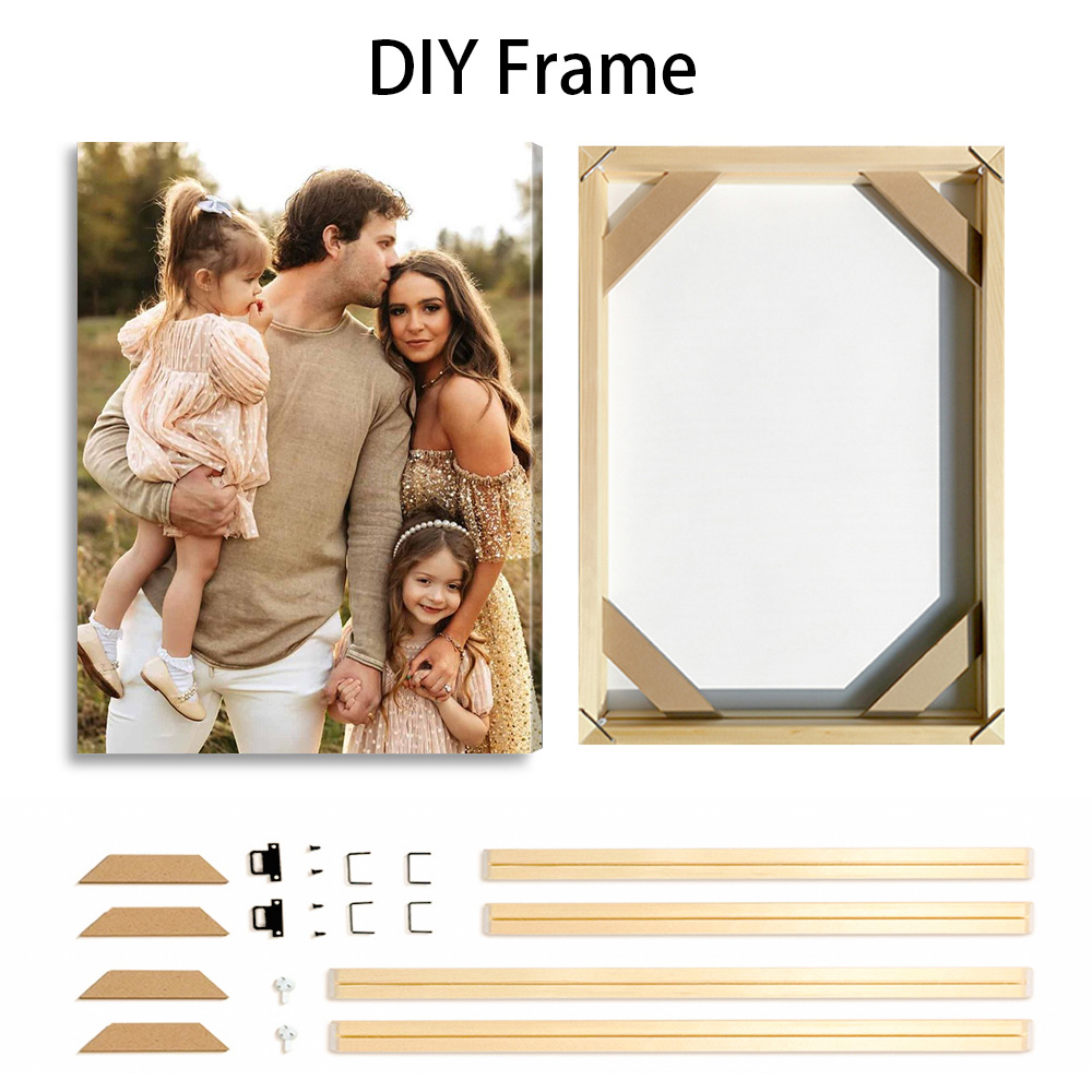 1 customized photo canvas, opt - Engraved Wood Frame avaliação e preço